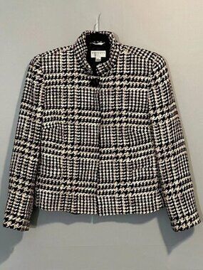 Vintage Cotton Wool Blend Houndstooth Jacket tag 12, M fit